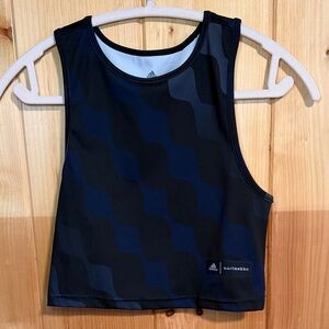 adidas Marimekko Wave Crop Top – Black/Navy, Athletic Chic